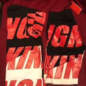 2 PC. Mens Short Set Red & Black Size X-Large